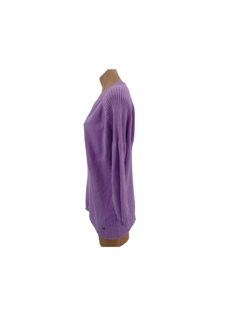 Cracked Wheat Women's Purple Ribbed V Neck Sweater XXL Cotton Golf Pickleball - Picture 14 of 14